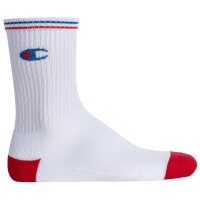 Champion Unisex Socks, 3 Pair - Crew Socks, Logo, Stripes White EU 43-46 (UK 9-11)