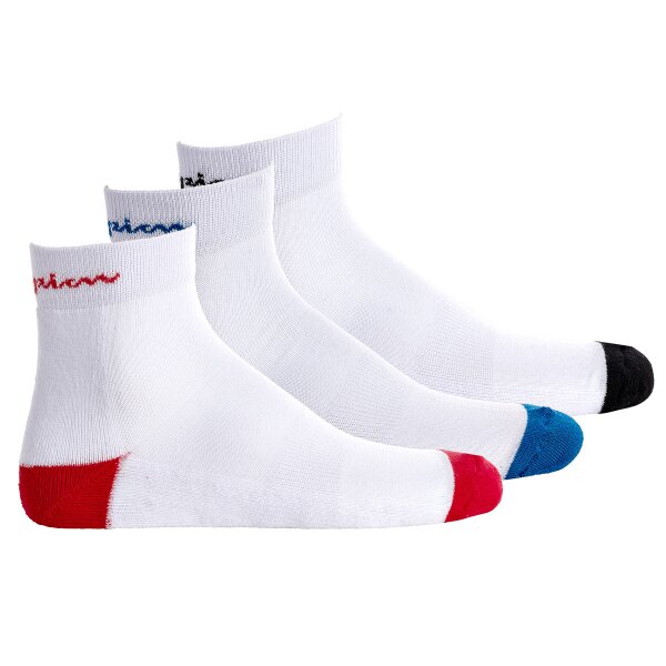 Champion Unisex Socken, 3 Paar - Crew Socken, Logo, Streifen Weiß EU 35-38