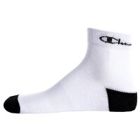 Champion Unisex Socken, 3 Paar - Crew Socken, Logo, Streifen Weiß EU 43-46