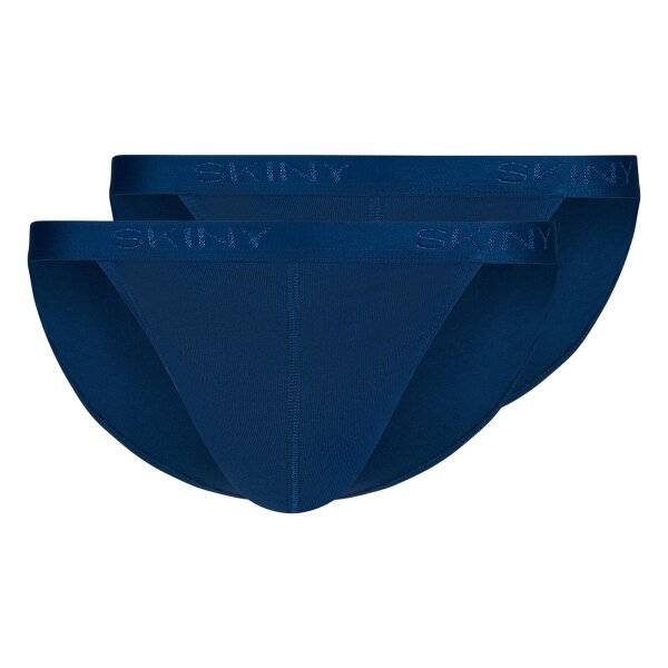 SKINY mens thong briefs, 2-pack - Cotton Retro, pants, fine rib, cotton Blue XL (X-Large)