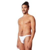 SKINY mens thong briefs, 2-pack - Cotton Retro, pants, fine rib, cotton White XL (X-Large)