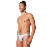 SKINY mens thong briefs, 2-pack - Cotton Retro, pants, fine rib, cotton Grey XL (X-Large)