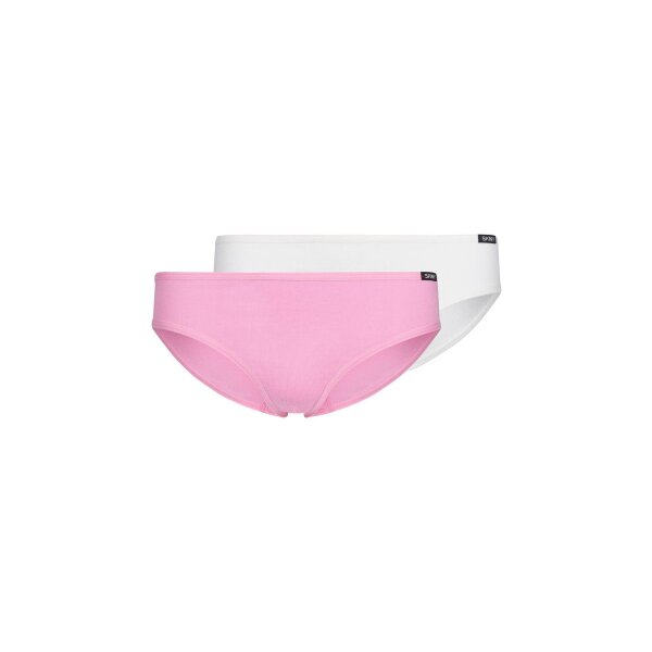 SKINY girls briefs, pack of 2 - Rio briefs, bikini briefs, panties, cotton stretch light pink/white 152 (10-11 years)