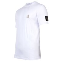 A|X ARMANI EXCHANGE Herren T-Shirt - Rundhals, Kurzarm, Cotton, Logo Stickerei Weiß M