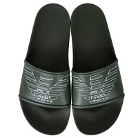 EMPORIO ARMANI Herren Badesandalen - Slides, Slipper, Pantoletten, Maxi Logo Grün EUR 39