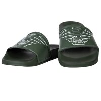 EMPORIO ARMANI Herren Badesandalen - Slides, Slipper, Pantoletten, Maxi Logo Grün EUR 39