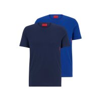 HUGO Herren T-Shirt, 2er Pack - Rundhals, kurzarm, Logo Print, Baumwolle, uni