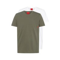 HUGO Herren T-Shirt, 2er Pack - Rundhals, kurzarm, Logo Print, Baumwolle, uni