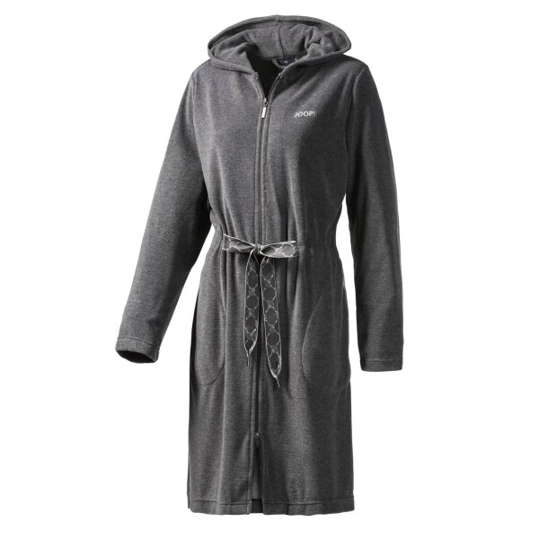 JOOP! Ladies Bathrobe - Active, Terry, Zipper, Cotton blend Grey XL (X-Large)