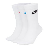 NIKE Unisex 3-Pack Sports Socks - Everyday, Essential Crew, unicoloured