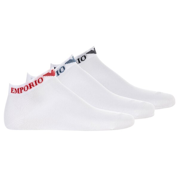 EMPORIO ARMANI Mens Sneaker Socks, 3 Pack - Casual In-Shoe Socks, Logo