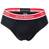 EMPORIO ARMANI Herren Slips, 2er Pack - Briefs, Unterwäsche, Stretch Cotton Schwarz M