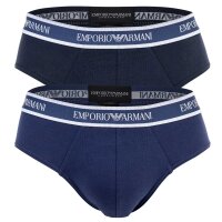 EMPORIO ARMANI Herren Slips, 2er Pack - Briefs, Unterwäsche, Stretch Cotton Blau M