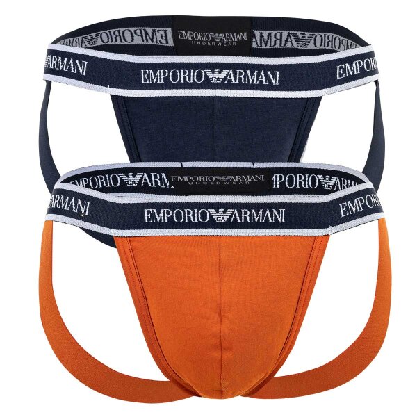 EMPORIO ARMANI Mens Jockstrap, 2 Pack - Jocks, Tanga Briefs, Stretch Cotton