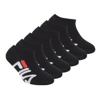 FILA Kinder Socken, 6er Pack - Invisible Sneakers, Logo, einfarbig Schwarz 31-34