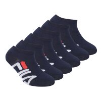 FILA Kinder Socken, 6er Pack - Invisible Sneakers, Logo, einfarbig Blau 23-26