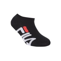 FILA Kids Socks, 6 Pack - Invisible Sneakers, Logo, Solid Color Black/Grey 23-26