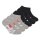 FILA Kids Socks, 6 Pack - Invisible Sneakers, Logo, Solid Color Black/Grey 23-26