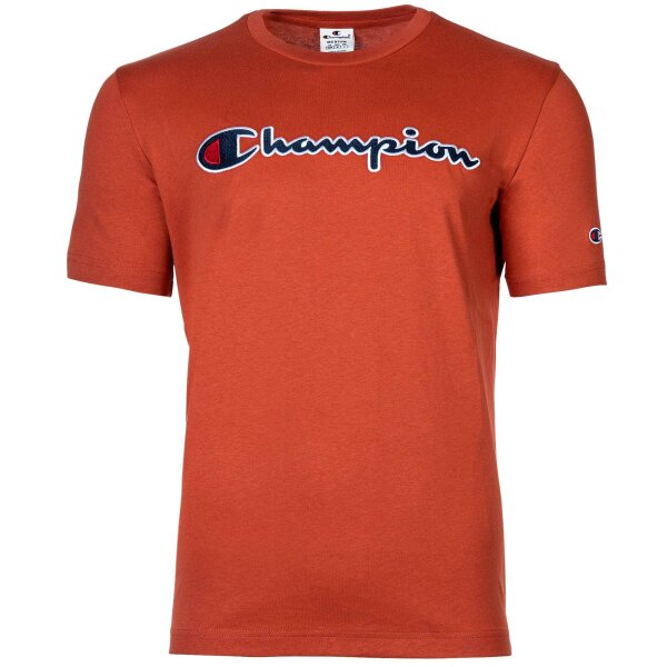 Champion Herren T-Shirt -  CML Champion Logo, Rundhals, Baumwolle, einfarbig Rot M