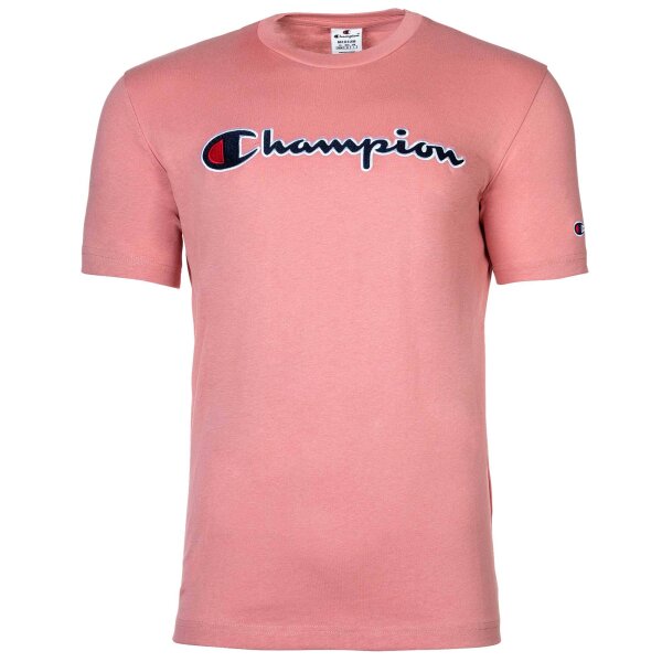 Champion Herren T-Shirt -  CML Champion Logo, Rundhals, Baumwolle, einfarbig Rosa L