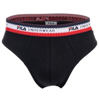 FILA Herren Slip, 4er Pack - Briefs, Logobund, Cotton Stretch, einfarbig Schwarz M