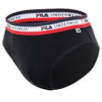 FILA Mens briefs ,4-pack - Briefs, logo waistband, cotton stretch, solid color Black M (Medium)