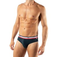 FILA Herren Slip, 4er Pack - Briefs, Logobund, Cotton Stretch, einfarbig Schwarz/Weiß/Blau/Grau XL