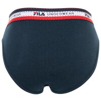 FILA Herren Slip, 4er Pack - Briefs, Logobund, Cotton Stretch, einfarbig Schwarz/Weiß/Blau/Grau XL