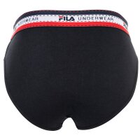 FILA Herren Slip, 4er Pack - Briefs, Logobund, Cotton Stretch, einfarbig Schwarz/Weiß/Blau/Grau XL