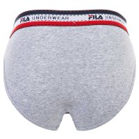 FILA Herren Slip, 4er Pack - Briefs, Logobund, Cotton Stretch, einfarbig Schwarz/Weiß/Blau/Grau XL