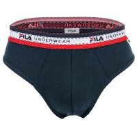 FILA Mens briefs ,4-pack - Briefs, logo waistband, cotton stretch, solid color Black/White/Blue/Grey XL (X-Large)