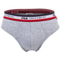 FILA Mens briefs ,4-pack - Briefs, logo waistband, cotton stretch, solid color Black/White/Blue/Grey XL (X-Large)
