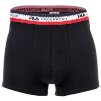 FILA Herren Boxer Shorts, 4er Pack - Logobund, Cotton Stretch, einfarbig Schwarz M