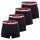 FILA Herren Boxer Shorts, 4er Pack - Logobund, Cotton Stretch, einfarbig Schwarz M