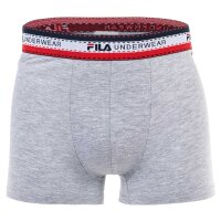 FILA Herren Boxer Shorts, 4er Pack - Logobund, Cotton Stretch, einfarbig Schwarz/Weiß/Grau/Blau XL