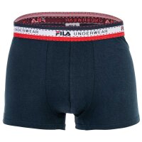 FILA Mens Boxer Shorts, 4-pack - Logo Waistband, cotton stretch, solid color Black/White/Grey/Blue XL (X-Large)