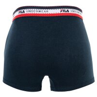 FILA Mens Boxer Shorts, 4-pack - Logo Waistband, cotton stretch, solid color Black/White/Grey/Blue XL (X-Large)