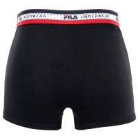 FILA Mens Boxer Shorts, 4-pack - Logo Waistband, cotton stretch, solid color Black/White/Grey/Blue XL (X-Large)