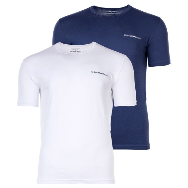 EMPORIO ARMANI Herren T-Shirt, 2er Pack - Kurzarm, Rundhals, Stretch Cotton