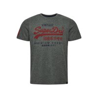 Superdry Mens T-Shirt - VINTAGE CL CLASSIC TEE, Logo, Round Neck, Solid Color