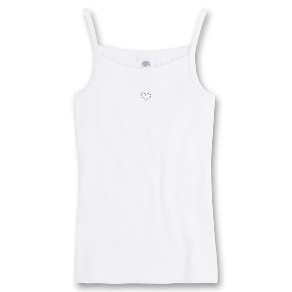 Sanetta Mädchen Unterhemd - Basic Shirt mit Herzmotiv, Organic Cotton (Bio)