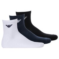 EMPORIO ARMANI Herren Socken, 3er Pack - Sporty Short Socks, Quarter Socken, One Size