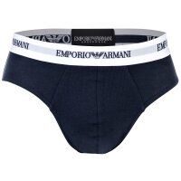 EMPORIO ARMANI Herren Slips, 2er Pack - Briefs, Unterwäsche, Stretch Cotton Weiß/Marine 2XL