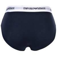 EMPORIO ARMANI Herren Slips, 2er Pack - Briefs, Unterwäsche, Stretch Cotton Weiß/Marine 2XL
