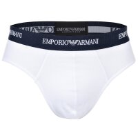 EMPORIO ARMANI Herren Slips, 2er Pack - Briefs, Unterwäsche, Stretch Cotton Weiß/Marine 2XL