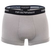 EMPORIO ARMANI Herren Boxershorts, 2er Pack - Trunks, Unterwäsche, Stretch Cotton Schwarz/Grau S