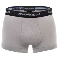 EMPORIO ARMANI Mens Boxer Shorts, 2 Pack - Trunks, Underwear, Stretch Cotton Black/Grey S (Small)