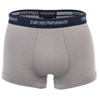 EMPORIO ARMANI Herren Boxershorts, 2er Pack - Trunks, Unterwäsche, Stretch Cotton Grau/Marine S