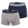 EMPORIO ARMANI Herren Boxershorts, 2er Pack - Trunks, Unterwäsche, Stretch Cotton Grau/Marine S