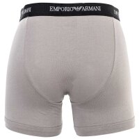 EMPORIO ARMANI Herren Boxershorts, 2er Pack - Boxer, Unterwäsche, Stretch Cotton Schwarz/Grau S